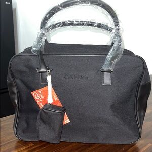 Calvin Klein Black Structured Tote with Small Pouch